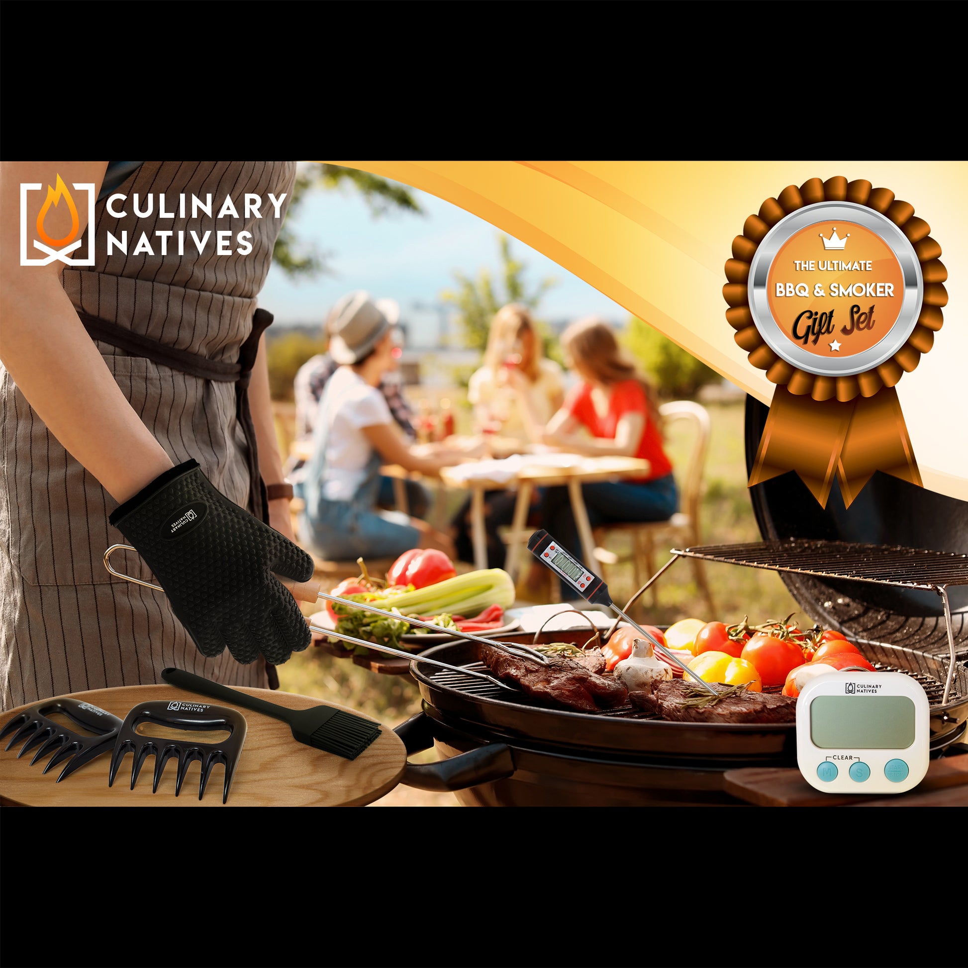 Ultimate Meat Smoker Accessories and BBQ Gift Set for Dads, Husbands, Men, Grillers, BBQ Lovers, and Smokers in Your Life